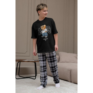 Костюм двойка детский "Мишель-3" кулирка (р-ры: 140-170) черный