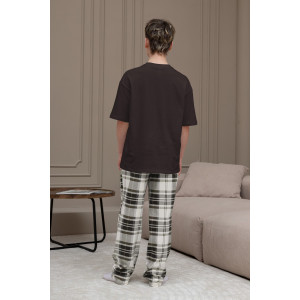 Костюм двойка детский "Мишель-3" кулирка (р-ры: 140-170) коричневый