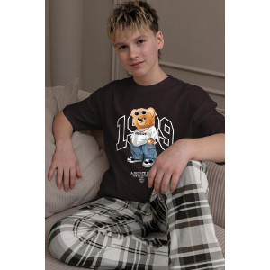 Костюм двойка детский "Мишель-3" кулирка (р-ры: 140-170) коричневый