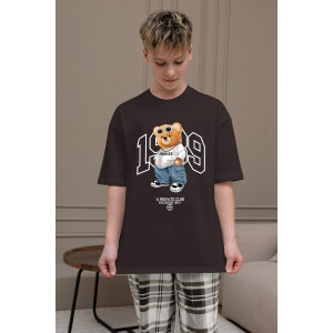 Костюм двойка детский "Мишель-3" кулирка (р-ры: 140-170) коричневый