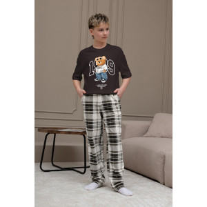 Костюм двойка детский "Мишель-3" кулирка (р-ры: 140-170) коричневый