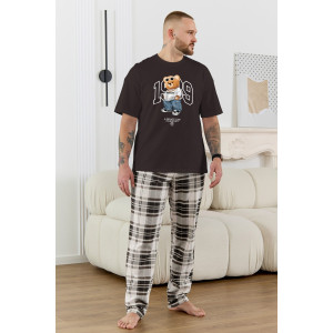 Костюм двойка мужской "Мишель-6" кулирка (р-ры: 48-58) коричневый