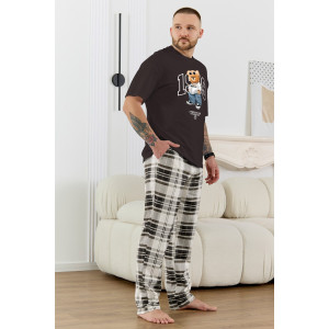 Костюм двойка мужской "Мишель-6" кулирка (р-ры: 48-58) коричневый