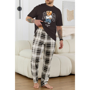 Костюм двойка мужской "Мишель-6" кулирка (р-ры: 48-58) коричневый