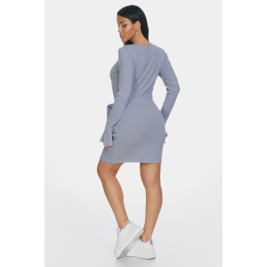 Платье женское "Вэнди" лапша (р-ры: 46-56) серый