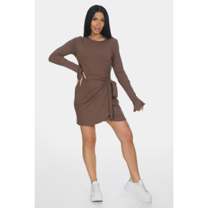 Платье женское "Вэнди" лапша (р-ры: 46-56) шоколадный