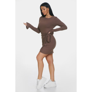 Платье женское "Вэнди" лапша (р-ры: 46-56) шоколадный