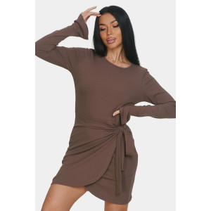 Платье женское "Вэнди" лапша (р-ры: 46-56) шоколадный
