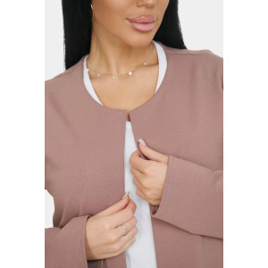 Кардиган женский "Луна" футер 2-х нитка (р-ры: 50-64) кофейный