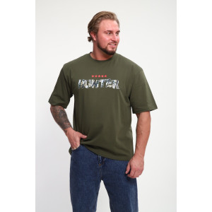 Футболка мужская ФМП-001 кулирка (р-ры: 46-56) хаки Hunter