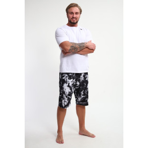 Шорты мужские ШМ-03 кулирка (р-ры: 46-56) черный-белый дым