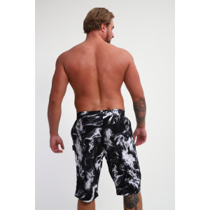 Шорты мужские ШМ-03 кулирка (р-ры: 46-56) черный-белый дым