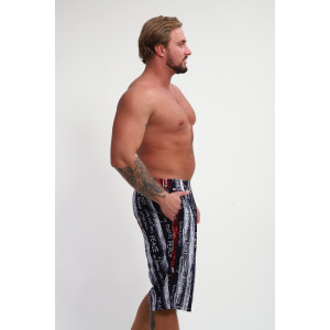 Шорты мужские ШМ-03 кулирка (р-ры: 46-56) синий-красный-белый полосы с буквами love