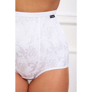 Трусы женские №64971 хлопок стрейч+кружево (р-ры: 50-54) белый