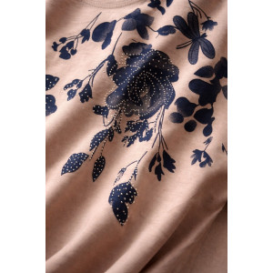 Футболка женская М-258 "Delicate Bloom" хлопок стрейч (р-ры: 48-56) бежевый