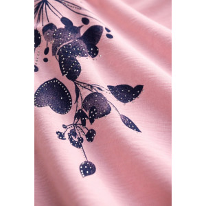 Футболка женская М-258 "Delicate Bloom" хлопок стрейч (р-ры: 48-56) розовый