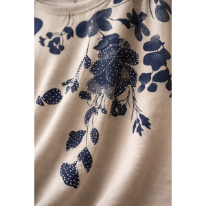 Футболка женская М-258 "Delicate Bloom" хлопок стрейч (р-ры: 48-56) капучино