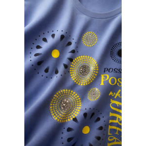 Футболка женская F9702 "Dream Sun" хлопок стрейч (р-ры: 56-66) голубой