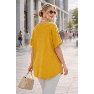 Футболка женская F9702 "Dream Sun" хлопок стрейч (р-ры: 56-66) горчичный