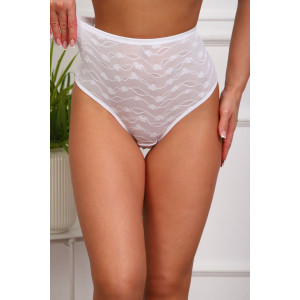 Трусы женские №64970 хлопок стрейч+кружево (р-ры: 48-52) белый