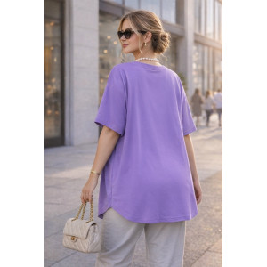 Футболка женская F9702 "Dream Sun" хлопок стрейч (р-ры: 56-66) сиреневый