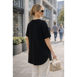 Футболка женская F9702 "Dream Sun" хлопок стрейч (р-ры: 56-66) черный