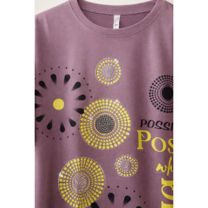 Футболка женская F9702 "Dream Sun" хлопок стрейч (р-ры: 56-66) сухая роза