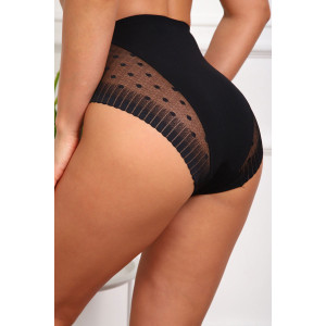 Трусы женские №64970 хлопок стрейч+кружево (р-ры: 48-52) черный