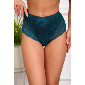 Трусы женские №64969 хлопок стрейч+кружево (р-ры: 48-52) изумруд