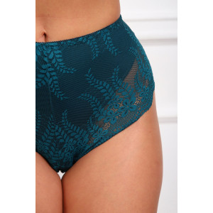 Трусы женские №64969 хлопок стрейч+кружево (р-ры: 48-52) изумруд