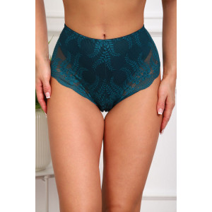 Трусы женские №64969 хлопок стрейч+кружево (р-ры: 48-52) изумруд