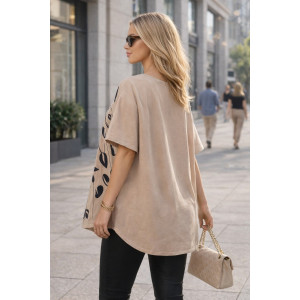 Футболка женская F8113 "Urban Elegance" хлопок стрейч (р-ры: 58-68) бежевый