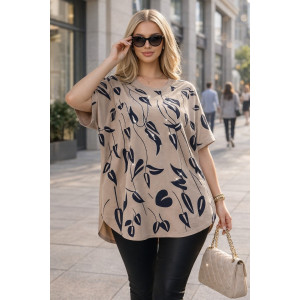 Футболка женская F8113 "Urban Elegance" хлопок стрейч (р-ры: 58-68) бежевый