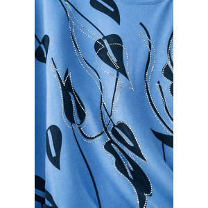 Футболка женская F8113 "Urban Elegance" хлопок стрейч (р-ры: 58-68) голубой