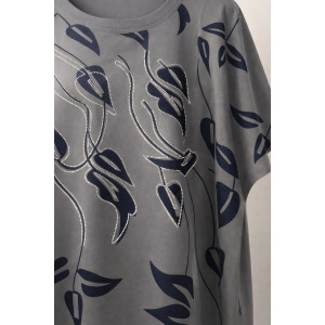 Футболка женская F8113 "Urban Elegance" хлопок стрейч (р-ры: 58-68) серый