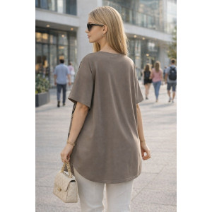 Футболка женская F8113 "Urban Elegance" хлопок стрейч (р-ры: 58-68) серый