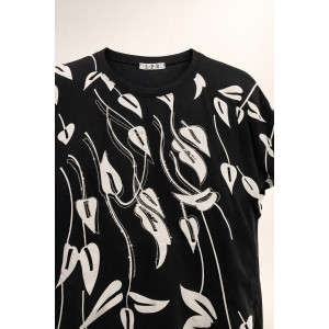 Футболка женская F8113 "Urban Elegance" хлопок стрейч (р-ры: 58-68) черный