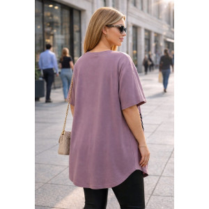 Футболка женская F8113 "Urban Elegance" хлопок стрейч (р-ры: 58-68) сухая роза