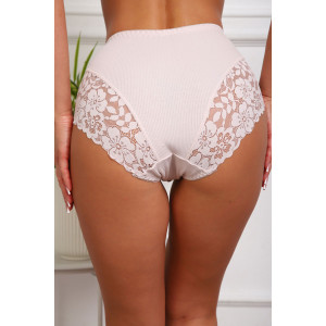 Трусы женские №64968 хлопок стрейч+кружево (р-ры: 46-50) бежевый