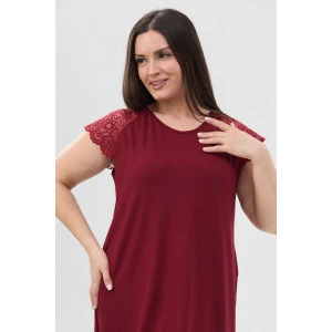 Сорочка женская №85401 вискоза (р-ры: 52-62) бордовый Сорочка женская №85401 вискоза (р-ры: 52-62) бордовый