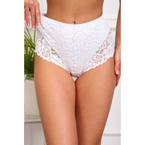 Трусы женские №64968 хлопок стрейч+кружево (р-ры: 46-50) белый