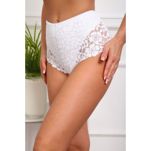 Трусы женские №64968 хлопок стрейч+кружево (р-ры: 46-50) белый