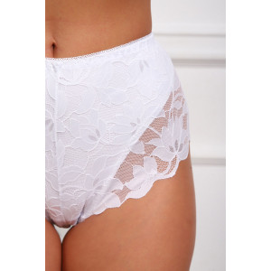 Трусы женские №64967 хлопок стрейч+кружево (р-ры: 46-50) белый