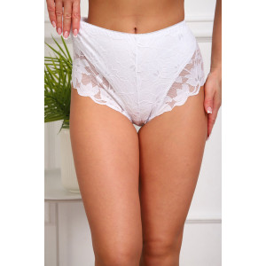 Трусы женские №64967 хлопок стрейч+кружево (р-ры: 46-50) белый