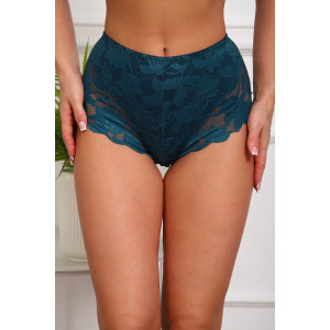 Трусы женские №64967 хлопок стрейч+кружево (р-ры: 46-50) изумруд