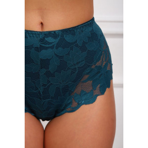 Трусы женские №64967 хлопок стрейч+кружево (р-ры: 46-50) изумруд