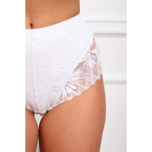 Трусы женские №64966 хлопок стрейч+кружево (р-ры: 48-52) белый
