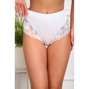 Трусы женские №64966 хлопок стрейч+кружево (р-ры: 48-52) белый