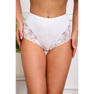 Трусы женские №64966 хлопок стрейч+кружево (р-ры: 48-52) белый
