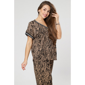 Костюм двойка женский М-1041 жатка (р-ры: 46-56) зебра беж